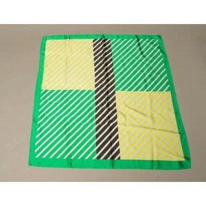 Vintage Scarf Geo Metro Color Block Geometric Stripes Yellow Green Black White